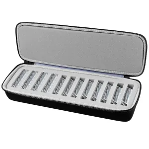 Comecase Grooming Clipper Blade Case Holder Organizer - Hard Travel Carrying Storage Holds 12 Blades - Upgrade