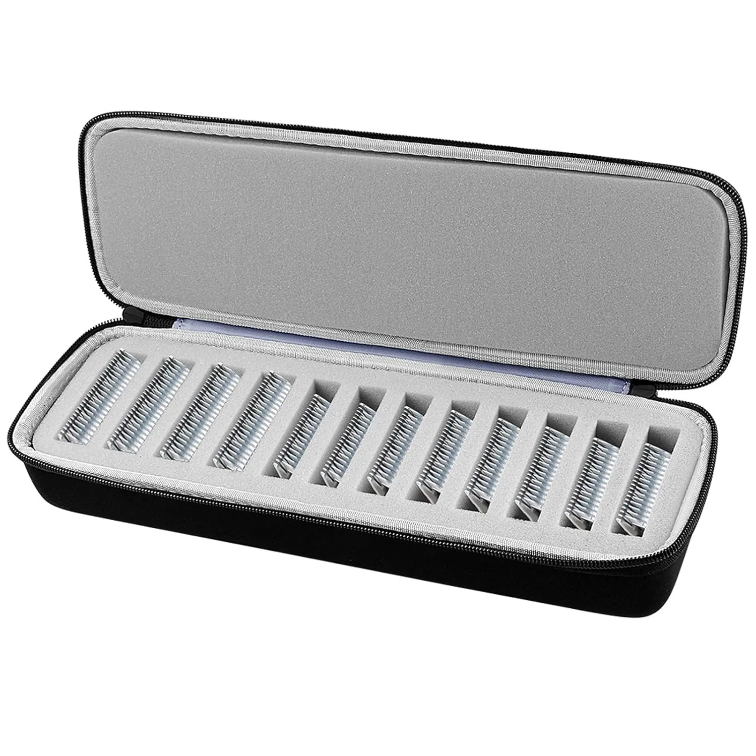 Comecase Grooming Clipper Blade Case Holder Organizer - Hard Travel Carrying Storage Holds 12 Blades - Upgrade