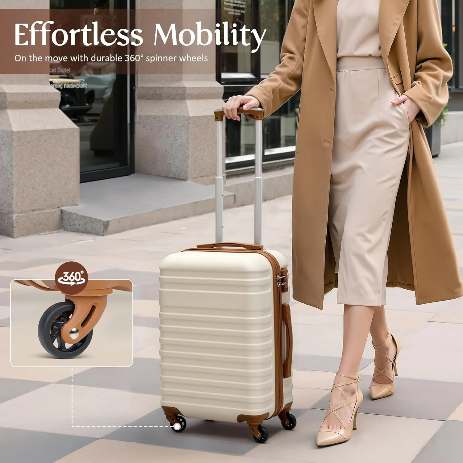Coolife Suitcase Set 3 Piece Luggage Set Carry On Hardside Luggage with TSA Lock Spinner Wheels (Dark Green, 3 piece set (DB/TB/20))