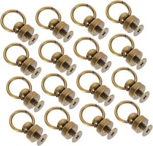 COOPHYA 20 Sets Belt Ring Monk Head Buckle Bag Chain Screws Practical Leather Craft Rivet Luggage Rivets Studs for Leather Repair Luggage Nails Bag Belt Rivets Fasteners