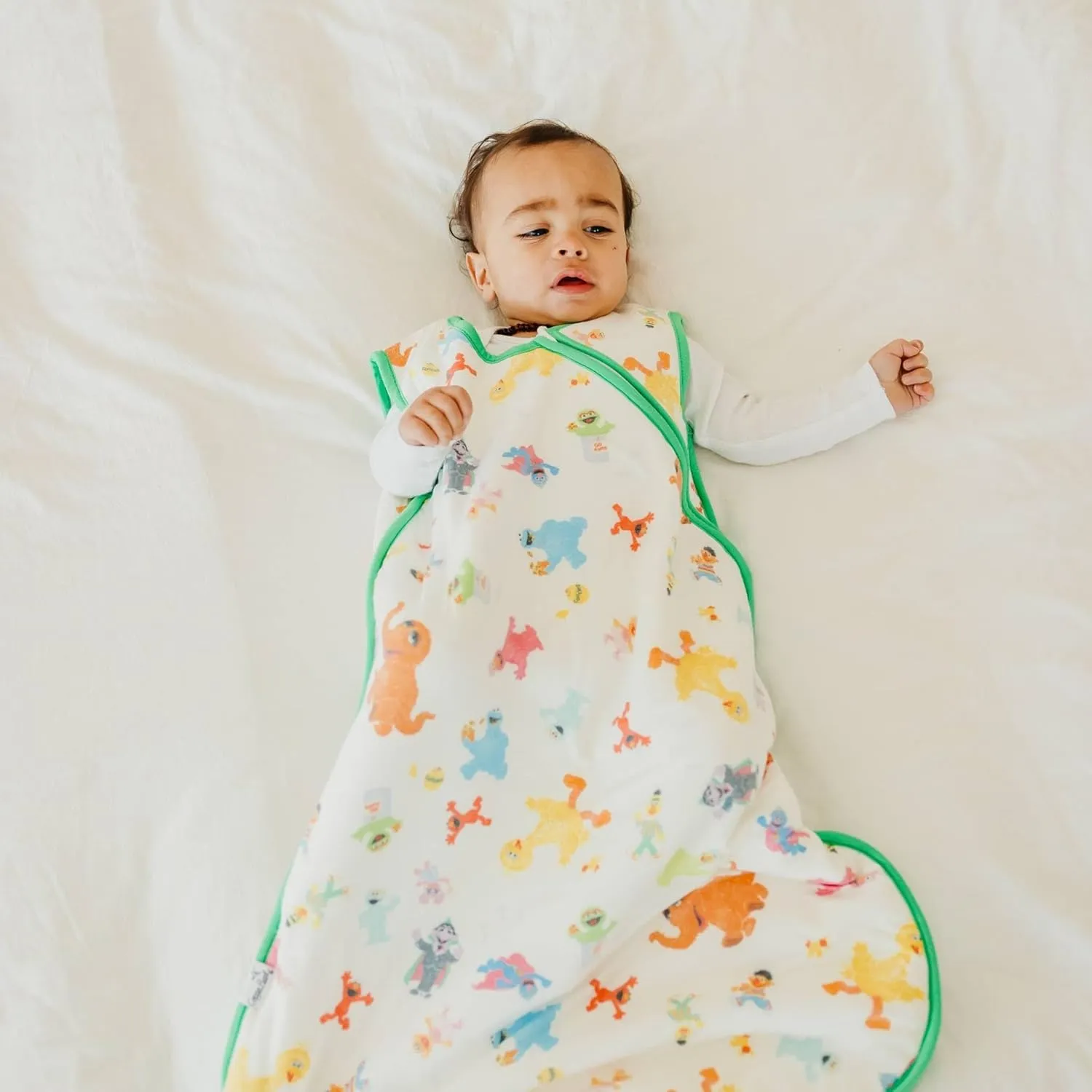 Copper Pearl Sleep Sack: Warm and Cozy Baby Bag in a Variety of Trendy Designs, Safe Alternative to Blankets, Sleeveless Baby Sleep Sack Swaddle Sizes Newborn to 24 Months - Sesame Friends