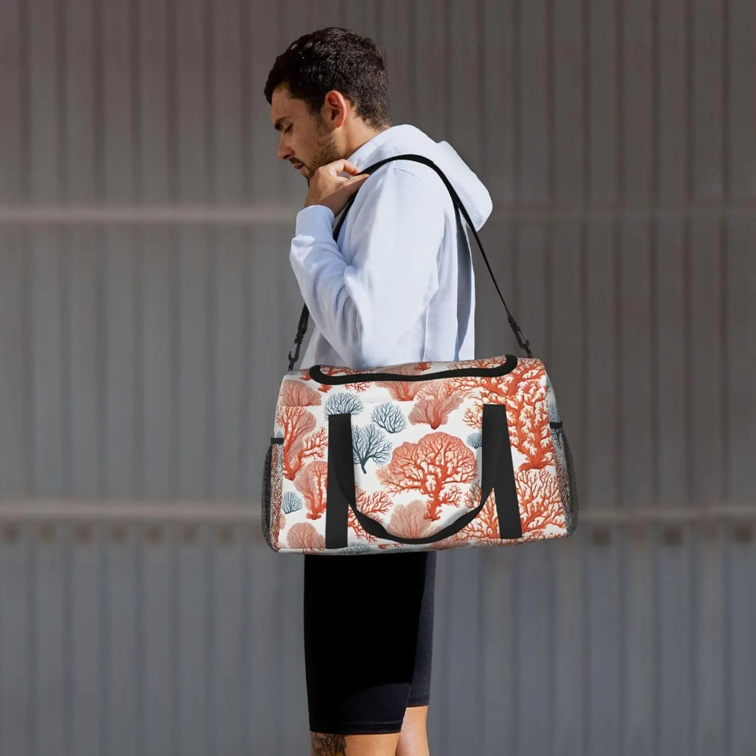Coral Reef Durable Portable Crossbody Travel Bag, A Good Companion For Long-Distance Travel