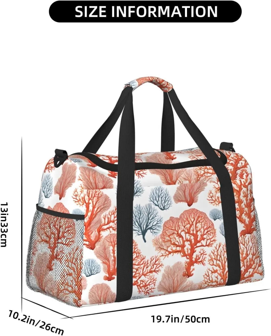 Coral Reef Durable Portable Crossbody Travel Bag, A Good Companion For Long-Distance Travel