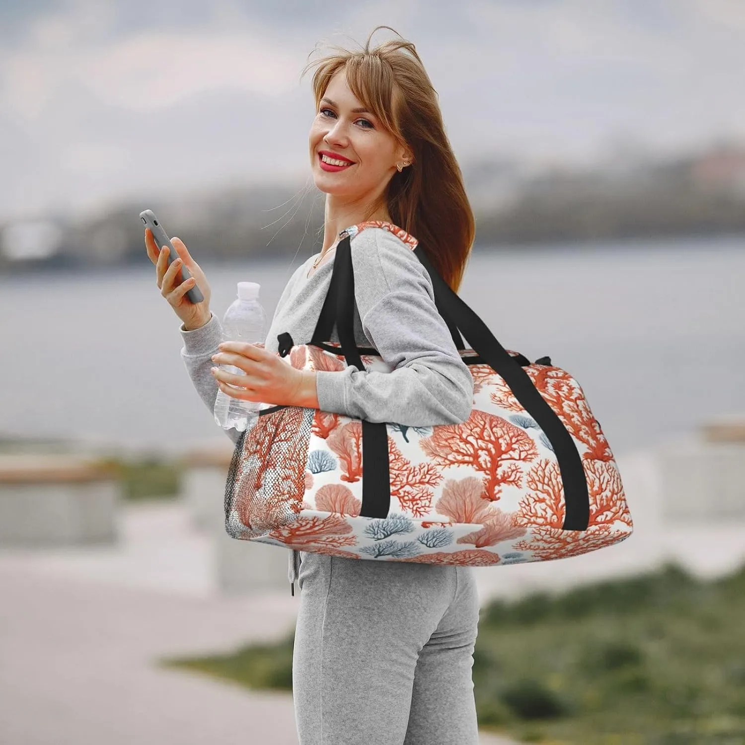 Coral Reef Durable Portable Crossbody Travel Bag, A Good Companion For Long-Distance Travel
