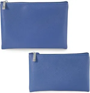 Cosmetic Bag Set, Zipper Pouch for Purse, Lightweight Storage Bag Organizer, 2 Pcs Travel Beauty Bag, Makeup Brushes Holder Bag, Dark Blue