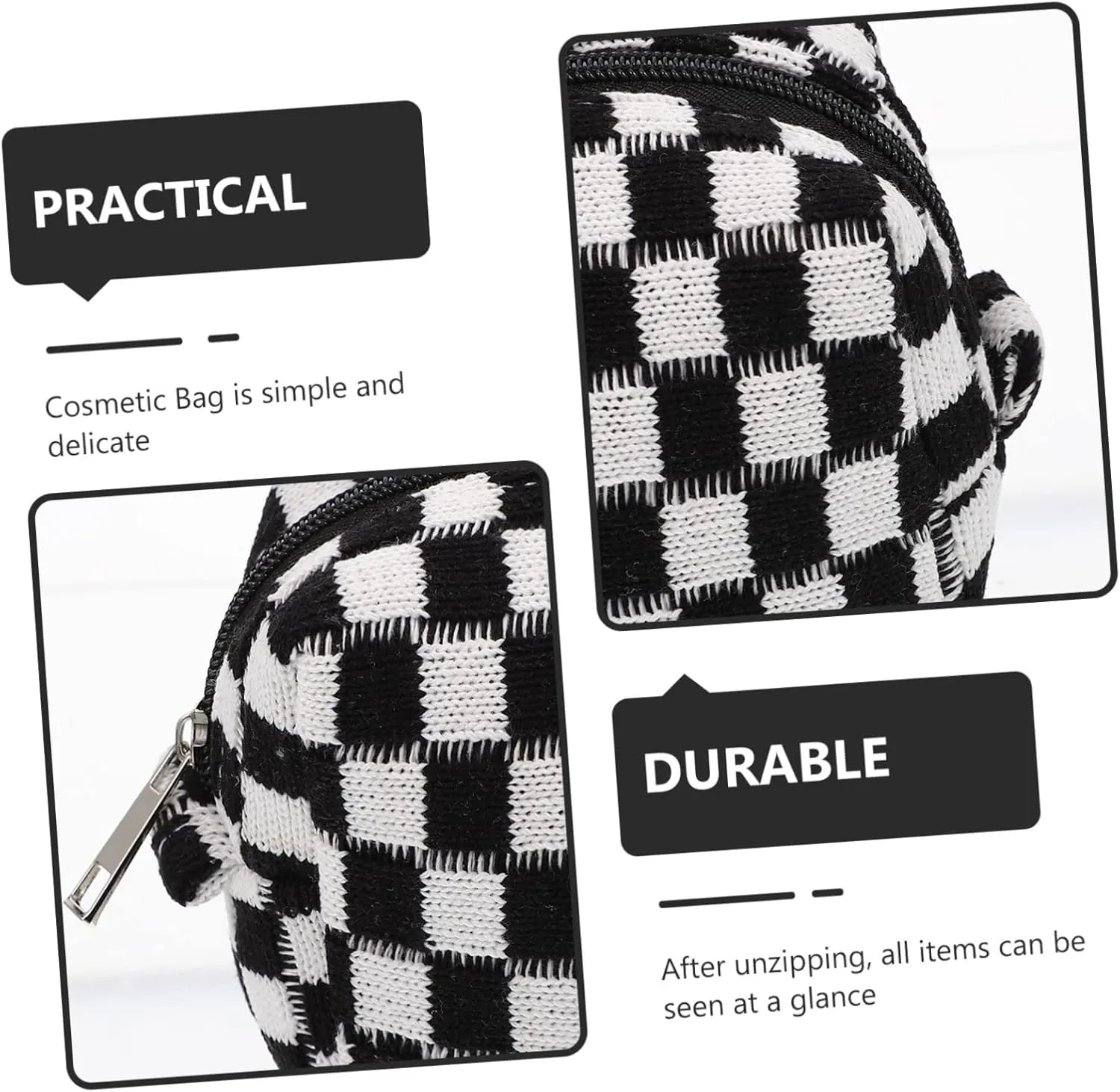 Cosmetic Bag Travel Toiletry Bag for Women Fashion Stationary Bag Woolen Yarn Makeup Bag Makeup Bags Travel Bag Toiletry Practical Makeup Pouch Checkered Miss Cloth Fixed Package