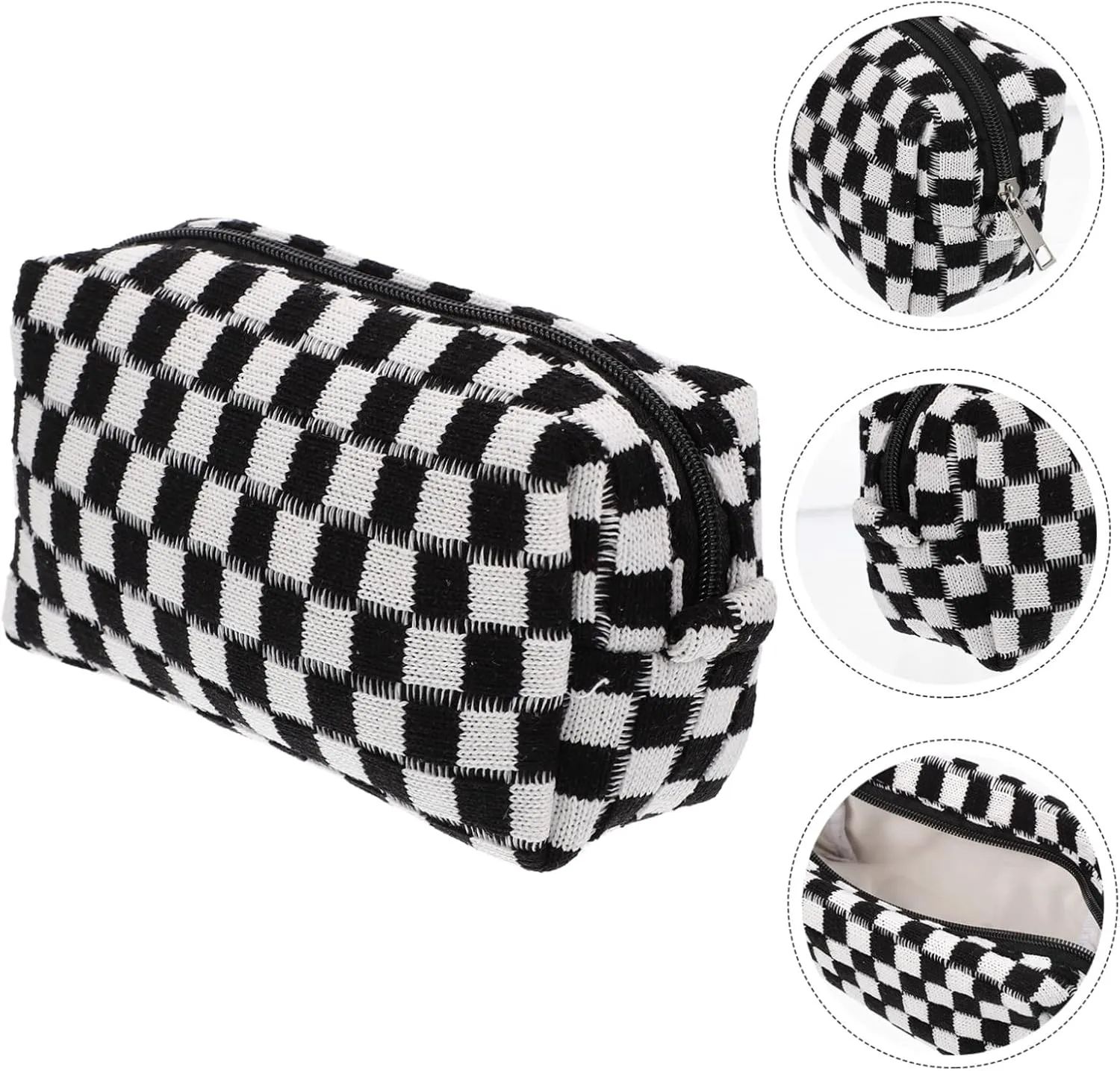 Cosmetic Bag Travel Toiletry Bag for Women Fashion Stationary Bag Woolen Yarn Makeup Bag Makeup Bags Travel Bag Toiletry Practical Makeup Pouch Checkered Miss Cloth Fixed Package