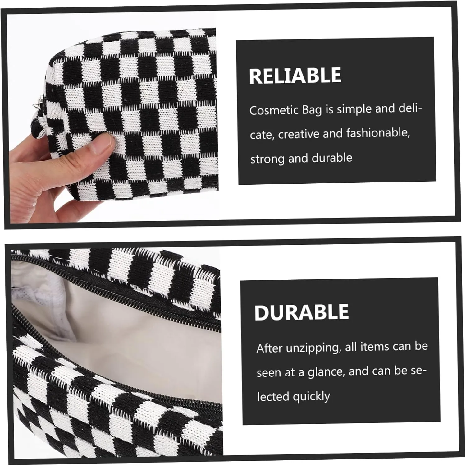 Cosmetic Bag Travel Toiletry Bag for Women Fashion Stationary Bag Woolen Yarn Makeup Bag Makeup Bags Travel Bag Toiletry Practical Makeup Pouch Checkered Miss Cloth Fixed Package