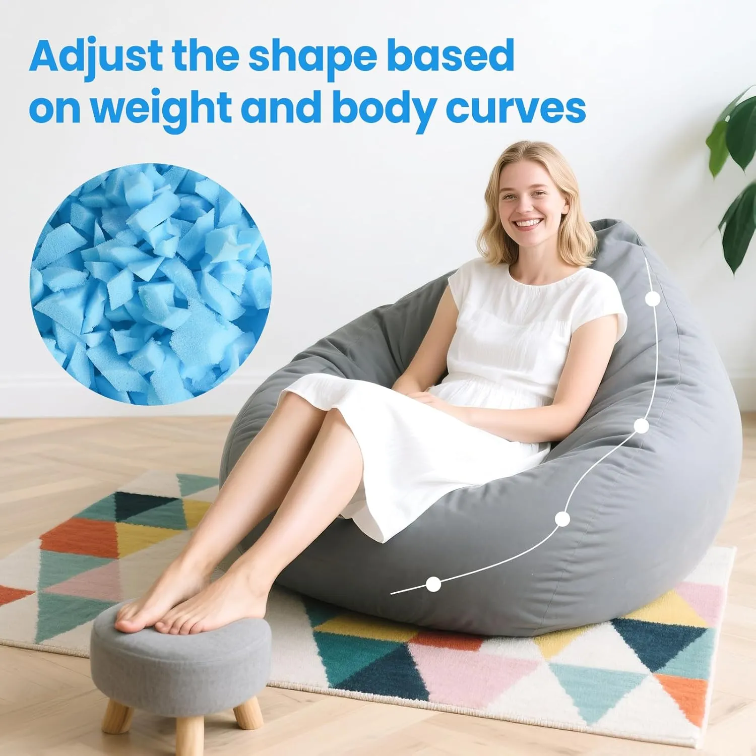 COSNIGHT Bean Bag Filler, 10lbs Shredded Memory Foam Filling, Soft Pillow Stuffing for Bean Bag, Couch Cushion, Dog Bed, Arts Crafts