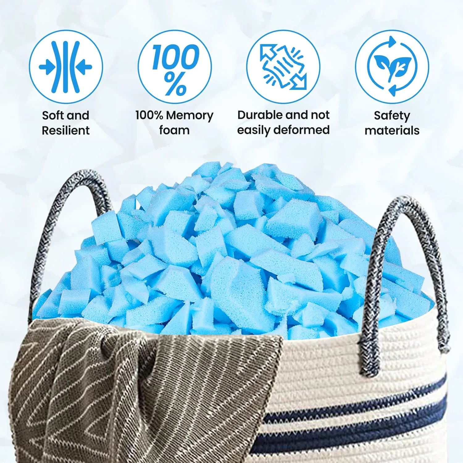 COSNIGHT Bean Bag Filler, 10lbs Shredded Memory Foam Filling, Soft Pillow Stuffing for Bean Bag, Couch Cushion, Dog Bed, Arts Crafts