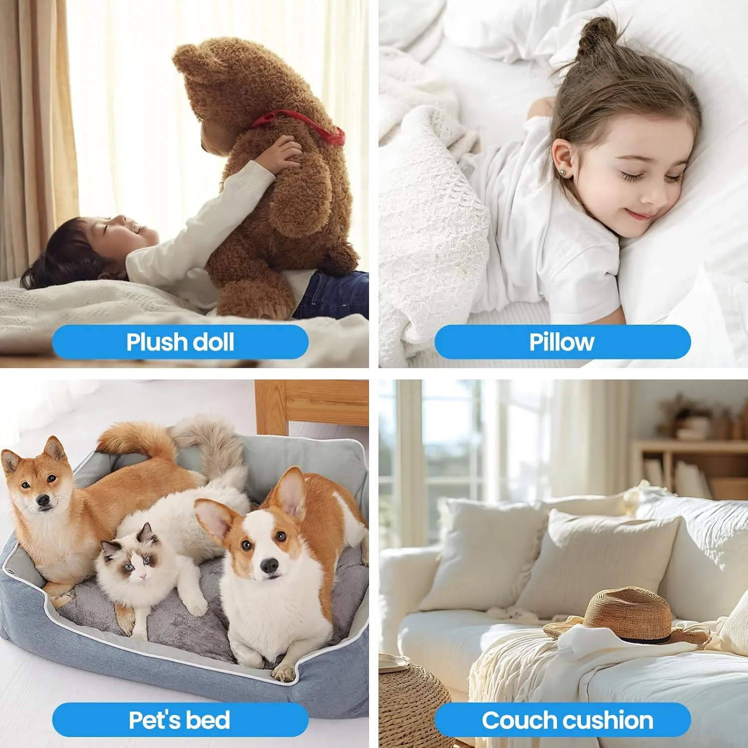 COSNIGHT Bean Bag Filler, 10lbs Shredded Memory Foam Filling, Soft Pillow Stuffing for Bean Bag, Couch Cushion, Dog Bed, Arts Crafts