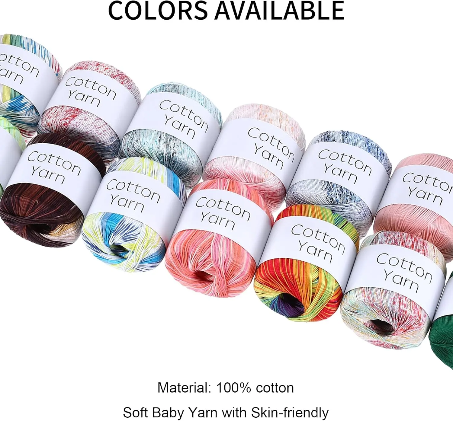 Cotton Yarn,100% Cotton Soft Knitting Yarn [for Hand DIY Bag Cushion Crocheting Knitting Project Home Decor] -1 Packages of 40g/1.41oz(Per Skein 40g/137yards)/Blue White
