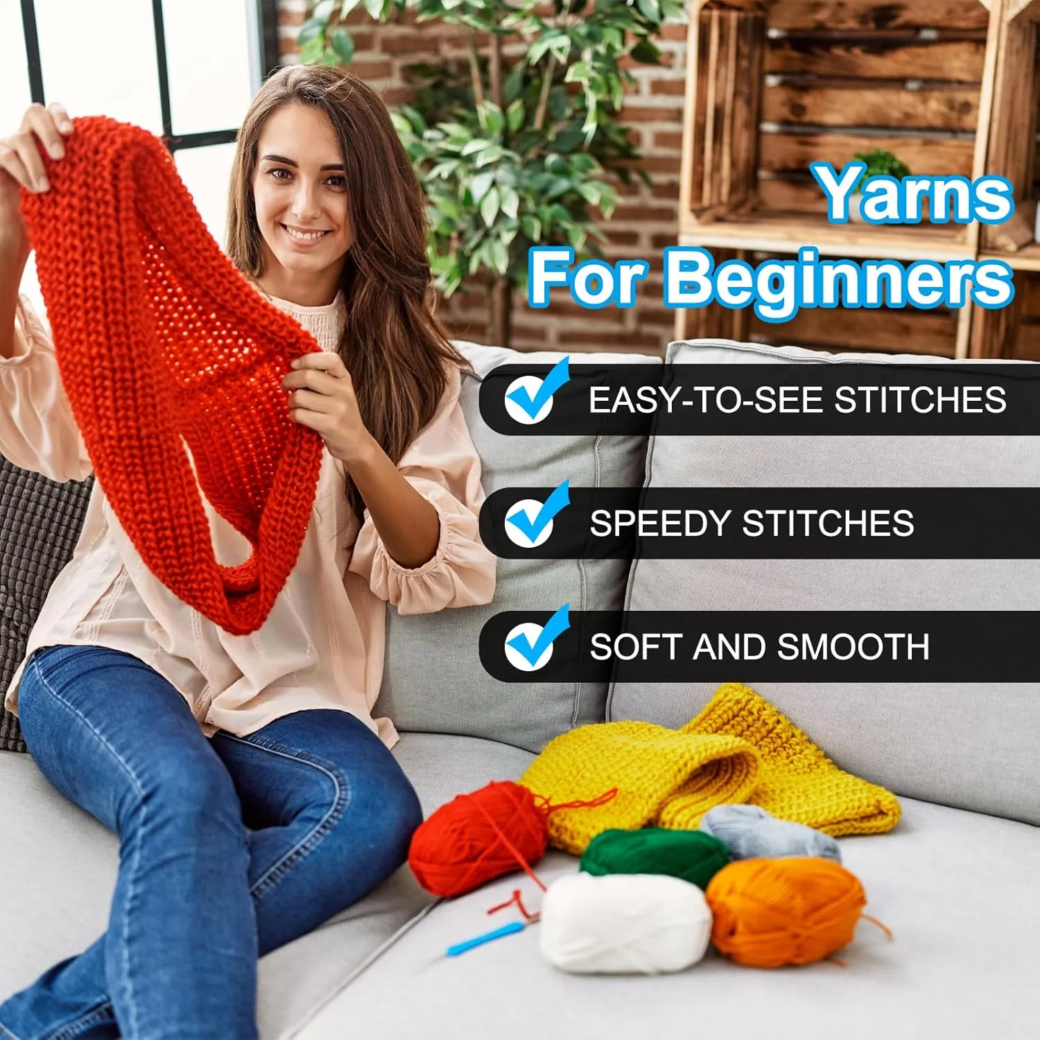 Cotton Yarn,100% Cotton Soft Knitting Yarn [for Hand DIY Bag Cushion Crocheting Knitting Project Home Decor] -2 Packages of 80g/2.82oz(Per Skein 40g/137yards)/Black