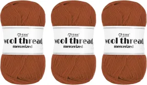 Cotton Yarn,100% Cotton Soft Knitting Yarn [for Hand DIY Bag Cushion Crocheting Knitting Project Home Decor] -3 Skeins of 150g/5.29oz(Per Skein 50g/109yards)/Brown
