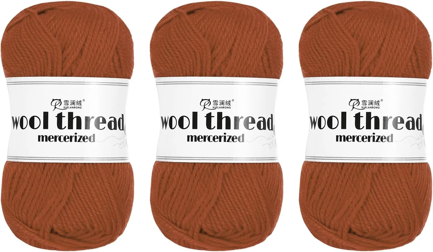 Cotton Yarn,100% Cotton Soft Knitting Yarn [for Hand DIY Bag Cushion Crocheting Knitting Project Home Decor] -3 Skeins of 150g/5.29oz(Per Skein 50g/109yards)/Brown