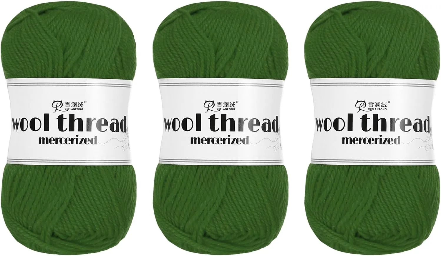 Cotton Yarn,100% Cotton Soft Knitting Yarn [for Hand DIY Bag Cushion Crocheting Knitting Project Home Decor] -3 Skeins of 150g/5.29oz(Per Skein 50g/109yards)/Dark Green