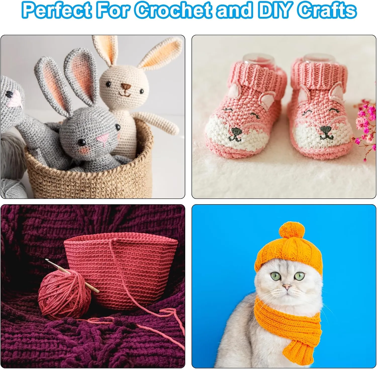 Cotton Yarn,100% Cotton Soft Knitting Yarn [for Hand DIY Bag Cushion Crocheting Knitting Project Home Decor] -4 Packages of 200g/7.05oz(Per Skein 50g/137yards)/Cyan