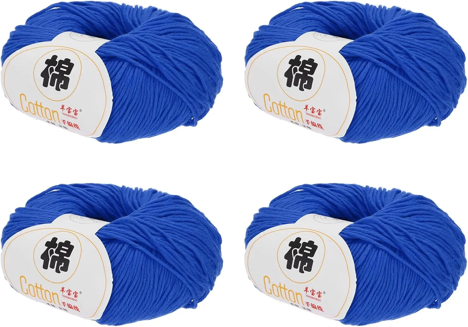 Cotton Yarn,100% Cotton Soft Knitting Yarn [for Hand DIY Bag Cushion Crocheting Knitting Project Home Decor] -4 Packages of 200g/7.05oz(Per Skein 50g/137yards)/Dark Blue