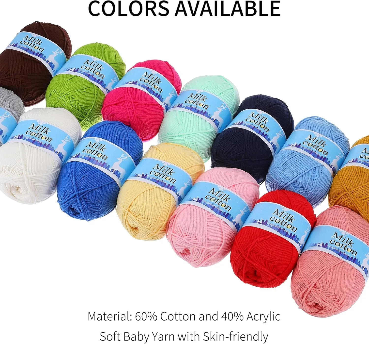 Cotton Yarn,60% Cotton and 40% Acrylic Fibers Soft Knitting Yarn [for Hand DIY Bag Cushion Crocheting Knitting Projects Home Decor], -3 Skeins/3×252yards/3×4.23oz/Brown