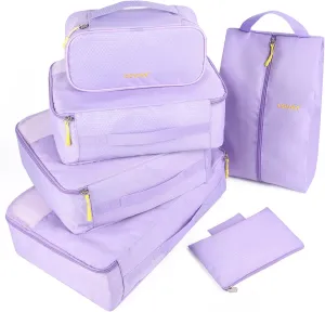 COVAX Packing Cubes for Suitcases, 5 Set Travel Luggage Organizer Bags and Storage Packing Cubes for Women Men, Purple