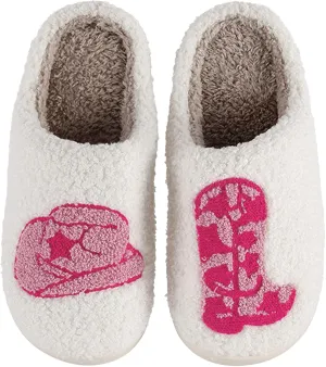 Cowboy Boot And Cowgirl Hat Slippers For Women Men Cute Strawberry Slippers Cozy Couple Indoor Outdoor House Slippers