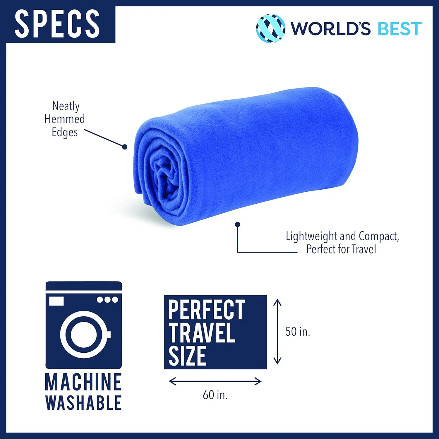 Cozy-Soft Microfleece Travel Blanket, 50x60 Inch, Lightweight, Compact, Perfect for Airplane and Car, Charcoal