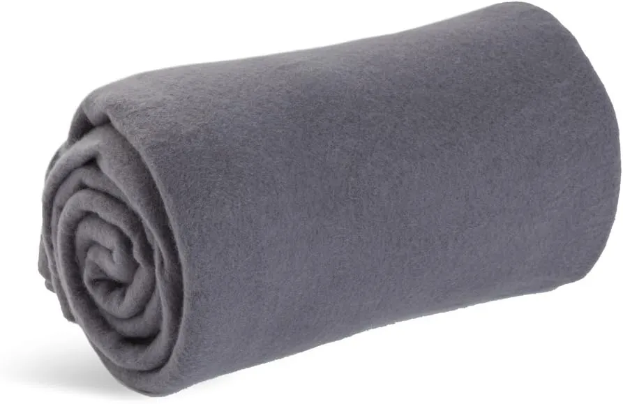 Cozy-Soft Microfleece Travel Blanket, 50x60 Inch, Lightweight, Compact, Perfect for Airplane and Car, Charcoal