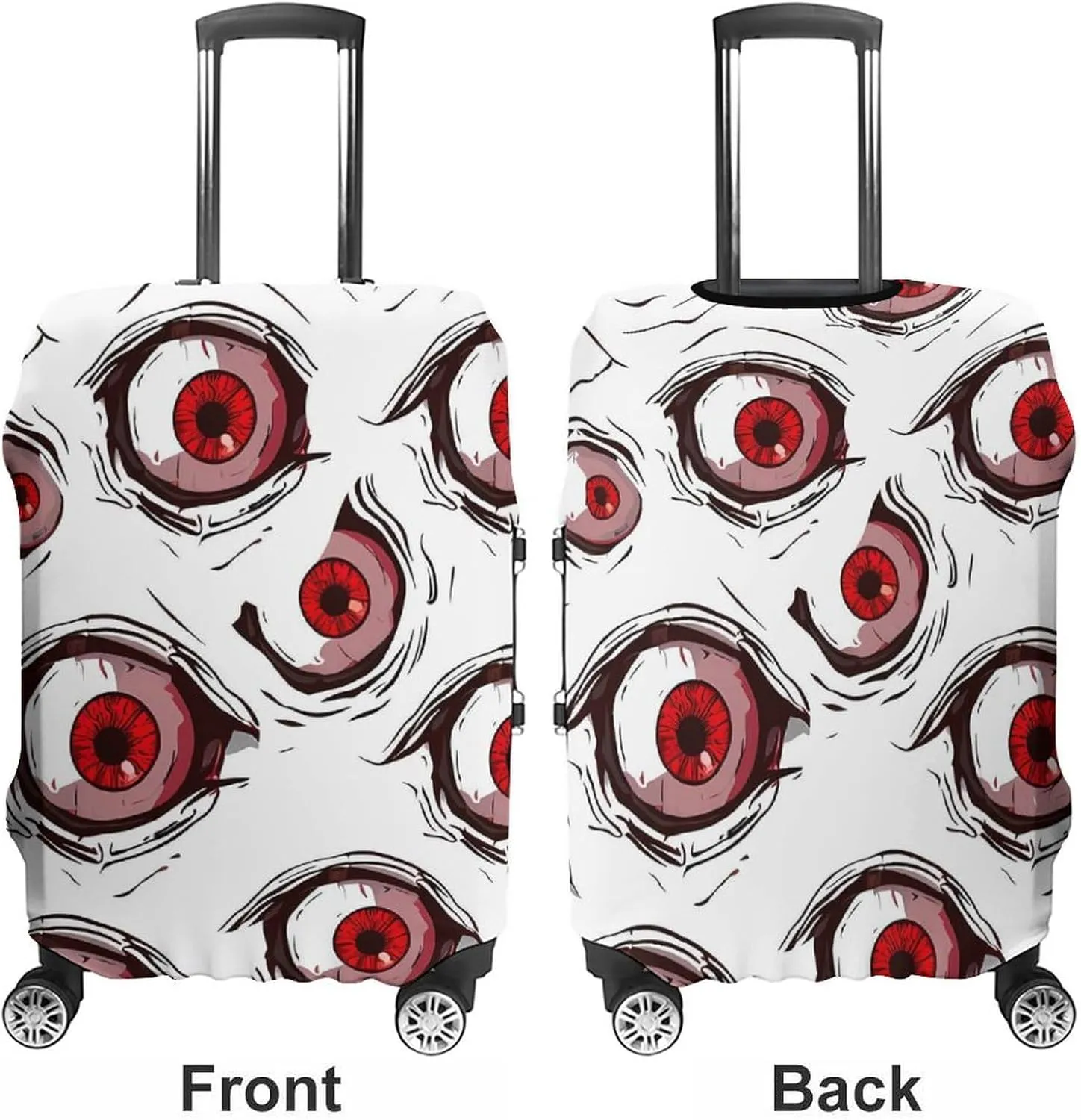 Crazy Scary Eyeballs Protective Luggage Case Washable Suitcase Cover Travel Bag Protector