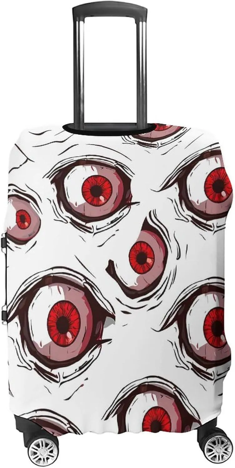Crazy Scary Eyeballs Protective Luggage Case Washable Suitcase Cover Travel Bag Protector