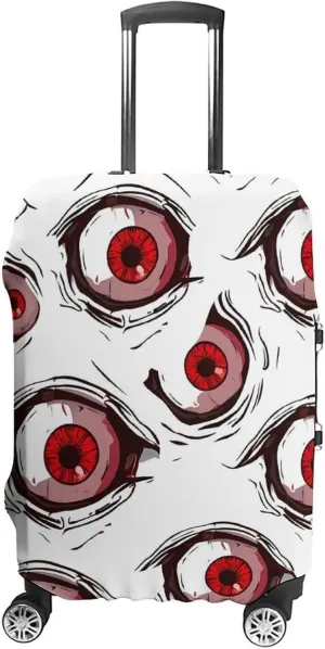 Crazy Scary Eyeballs Protective Luggage Case Washable Suitcase Cover Travel Bag Protector