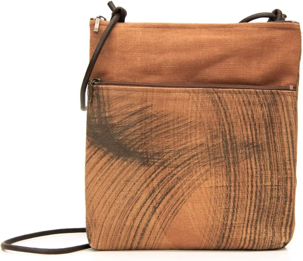 Crearekiki Made in Japan Shoulder Bag for Women Lightweight Persimmon Shibu Dyed 2 Zipper Pochette Birthday Present KS-111us