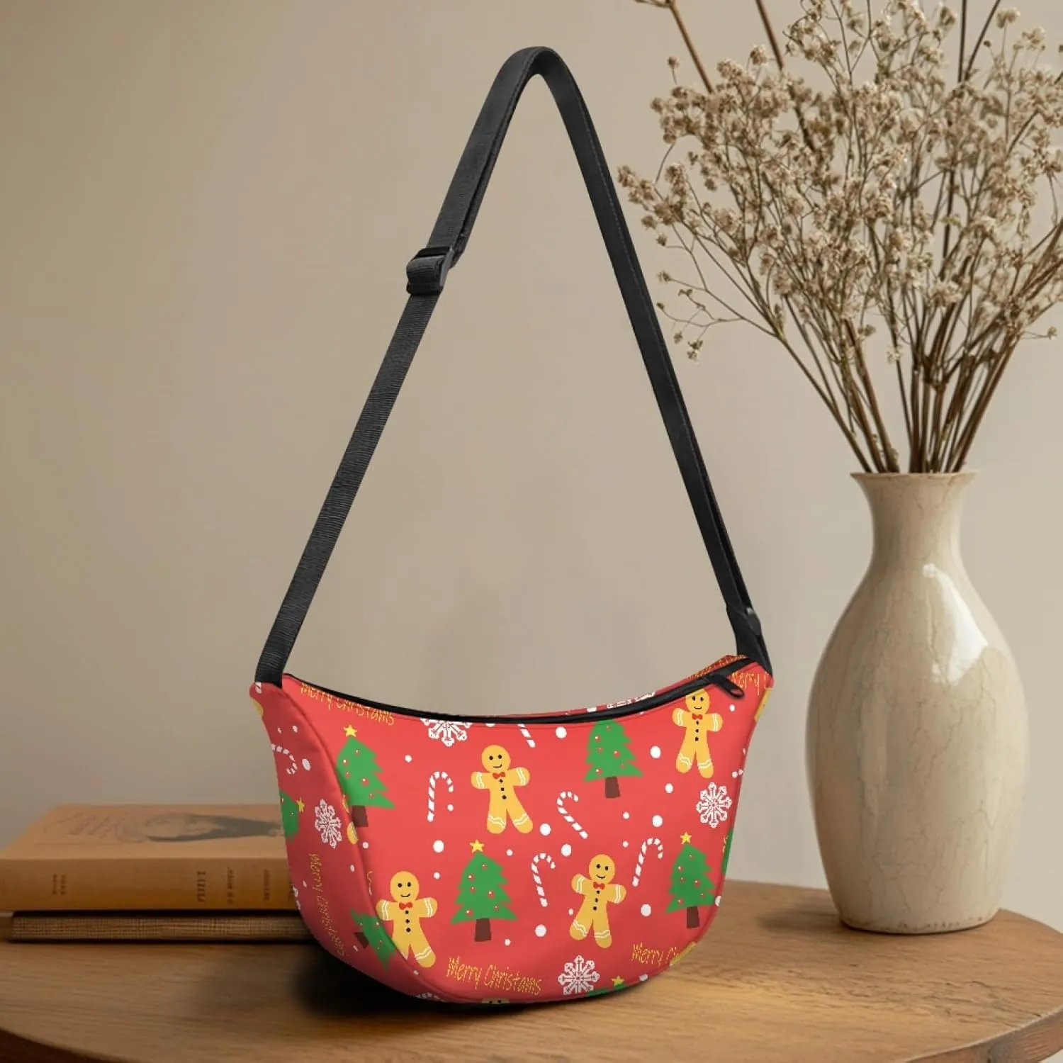Crescent Shoulder Bags with Inside Pockets for Ladies Men Daily Use