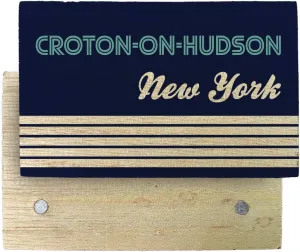 Croton-On-Hudson New York Souvenir Wooden 2" x 3" Fridge Magnet Retro Design 4 Pack