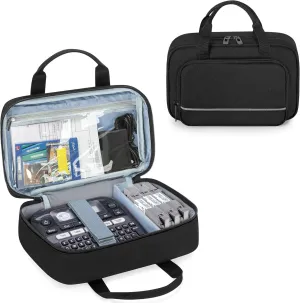 CURMIO Carrying Case Compatible with Brother P-Touch PT-D220/PT-D210 Label Maker, Empty Storage Holder Organizer for Label Printer Machine, Label Tape, Battery, USB Cable, Bag Only