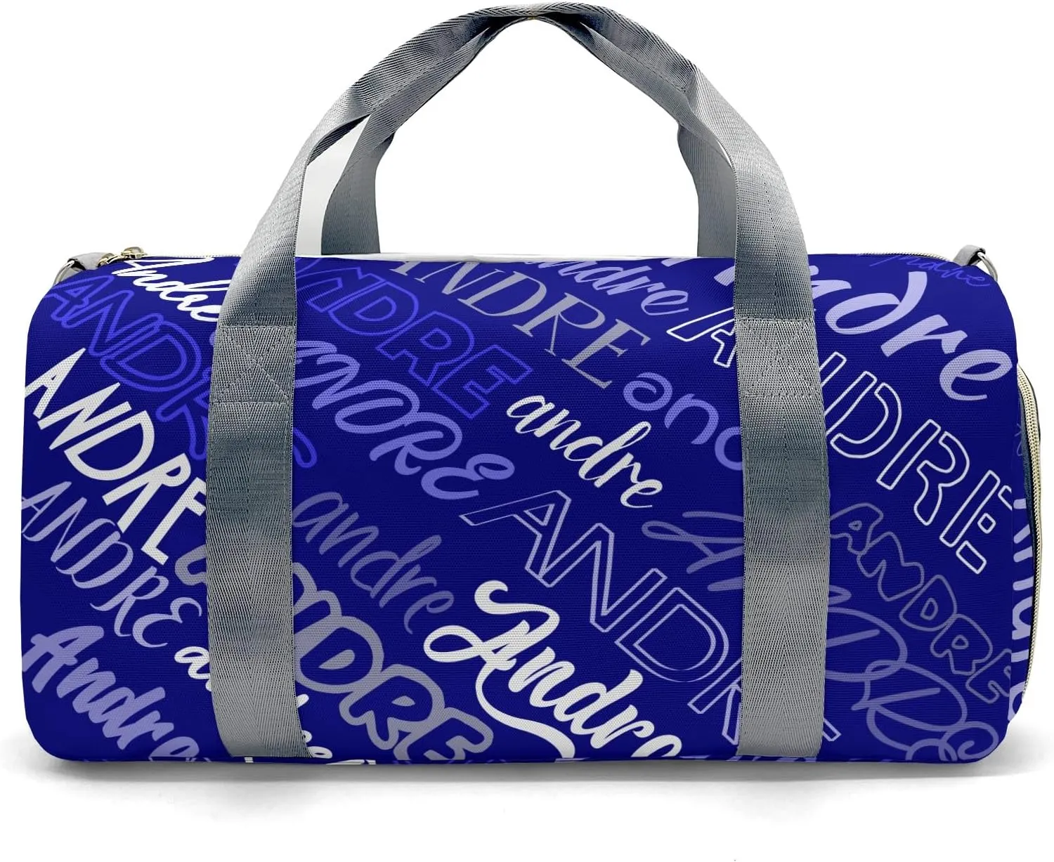 Customized Travel Duffel Bag with Name Dark Blue Personalized Sports Gym Bag Waterproof Weekend Luggage Bag