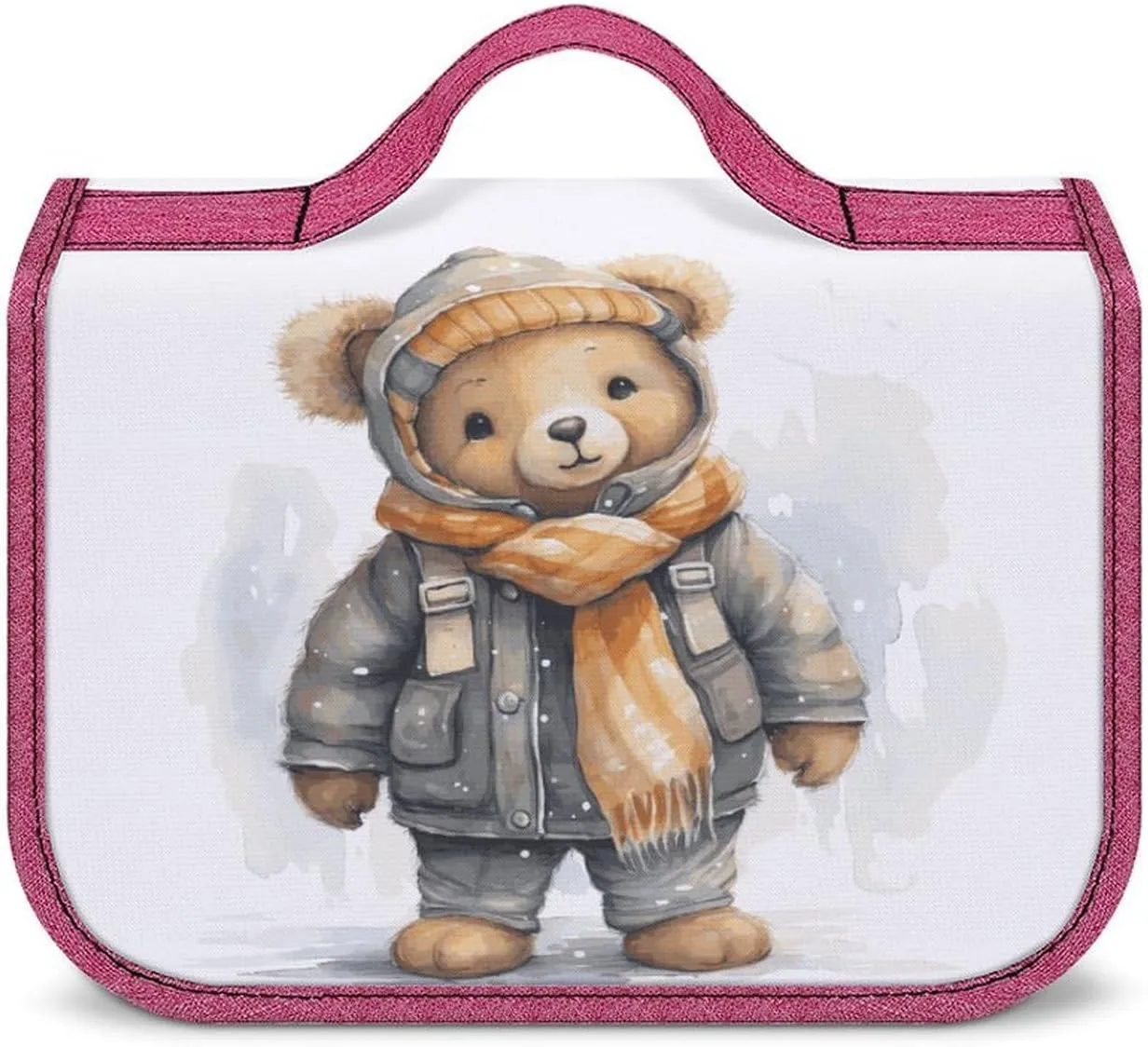 Cute Bear Travel Toiletry Bag for Women,Hanging Toiletry Organizer with Hook, Makeup Bag Travel Organizer for Shampoo,Toiletriesl
