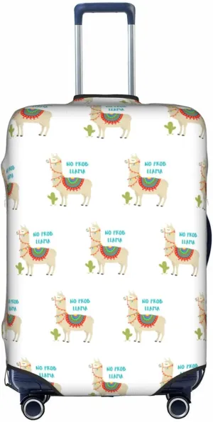 Cute Cartoon Llama Cactus Travel Box Protective Cover,Travel Luggage Cover,Suitcase Protector Fits 18-32 In,Suitcase Cover
