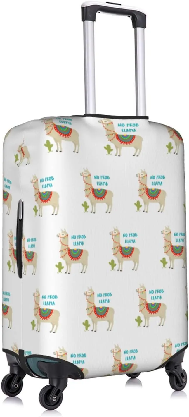 Cute Cartoon Llama Cactus Travel Box Protective Cover,Travel Luggage Cover,Suitcase Protector Fits 18-32 In,Suitcase Cover