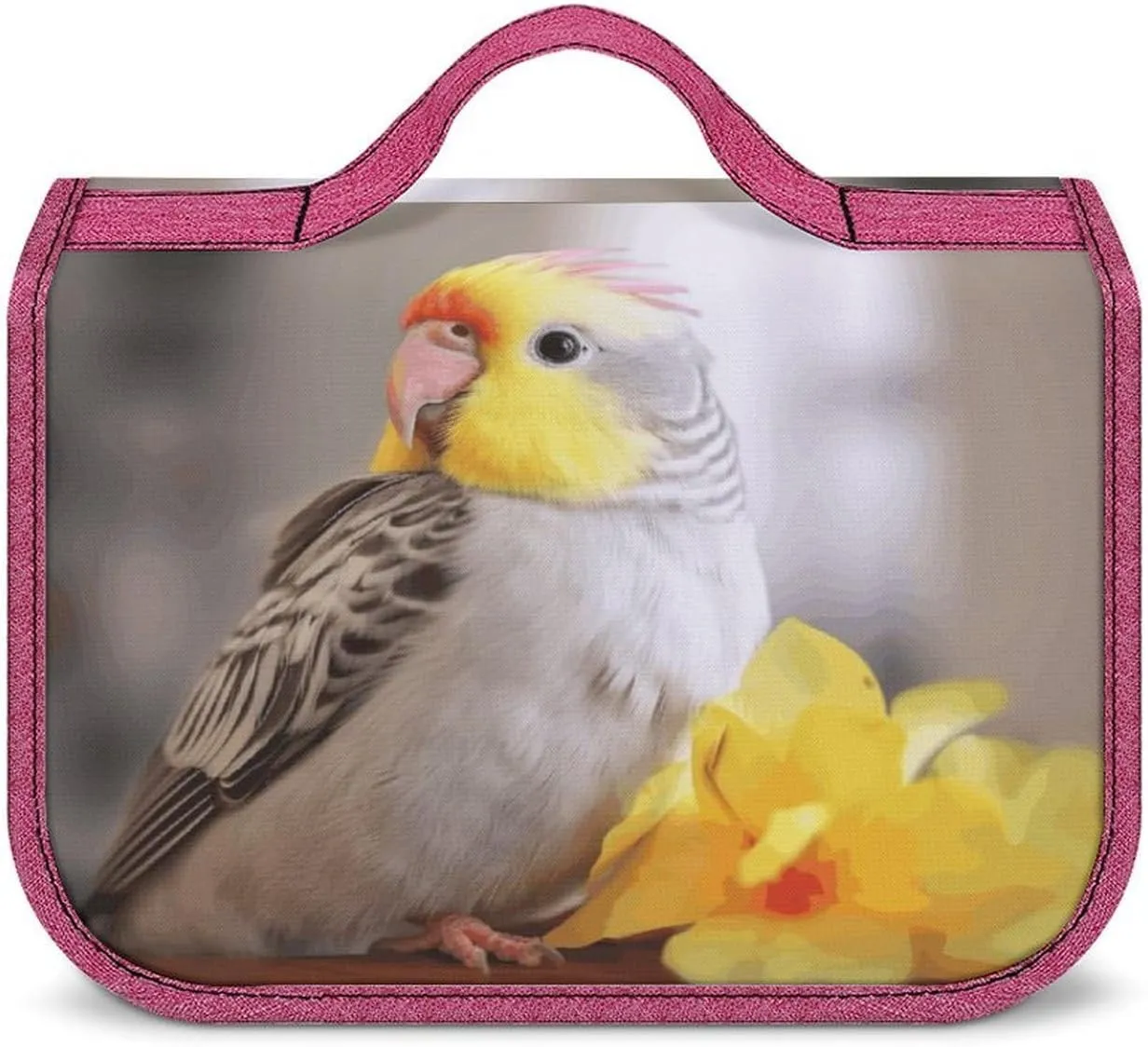 Cute Cockatiel Travel Toiletry Bag for Women,Hanging Toiletry Organizer with Hook, Makeup Bag Travel Organizer for Shampoo,Toiletriesl