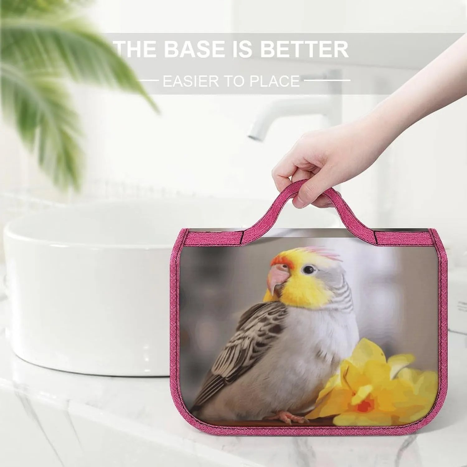 Cute Cockatiel Travel Toiletry Bag for Women,Hanging Toiletry Organizer with Hook, Makeup Bag Travel Organizer for Shampoo,Toiletriesl