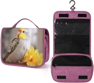 Cute Cockatiel Travel Toiletry Bag for Women,Hanging Toiletry Organizer with Hook, Makeup Bag Travel Organizer for Shampoo,Toiletriesl