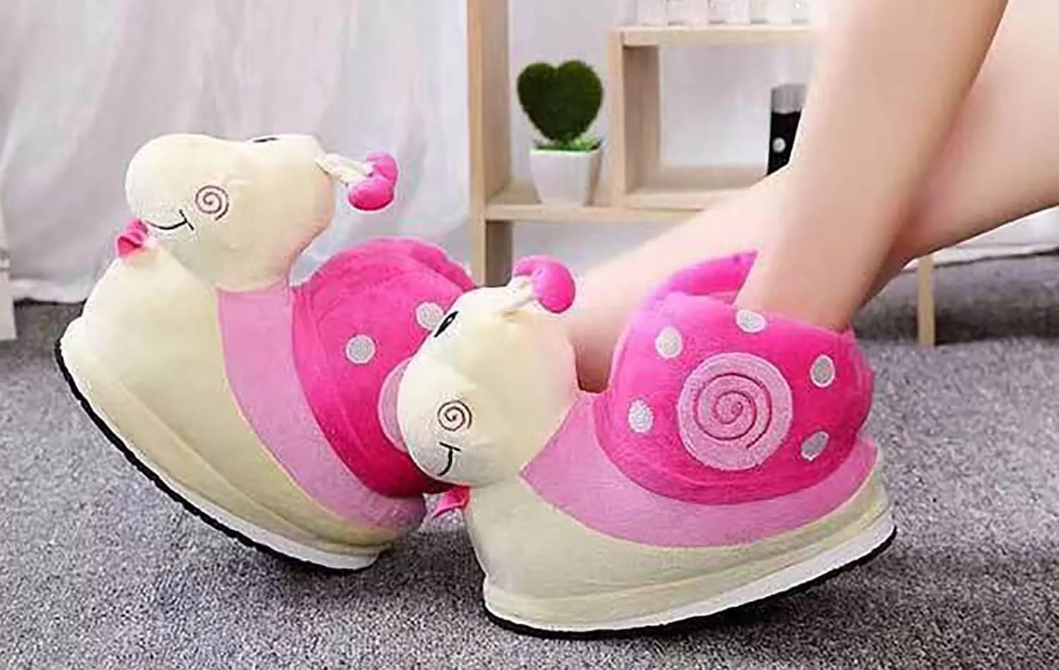 Cute Snail-Shaped Slippers - Warm Cartoon Cotton Slippers for Soft Winter Warmth