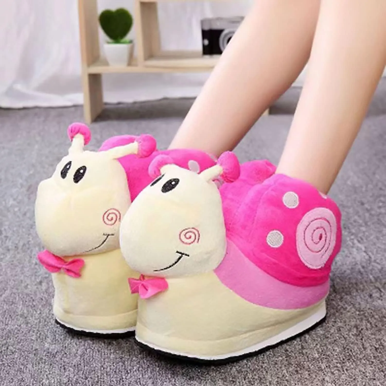Cute Snail-Shaped Slippers - Warm Cartoon Cotton Slippers for Soft Winter Warmth