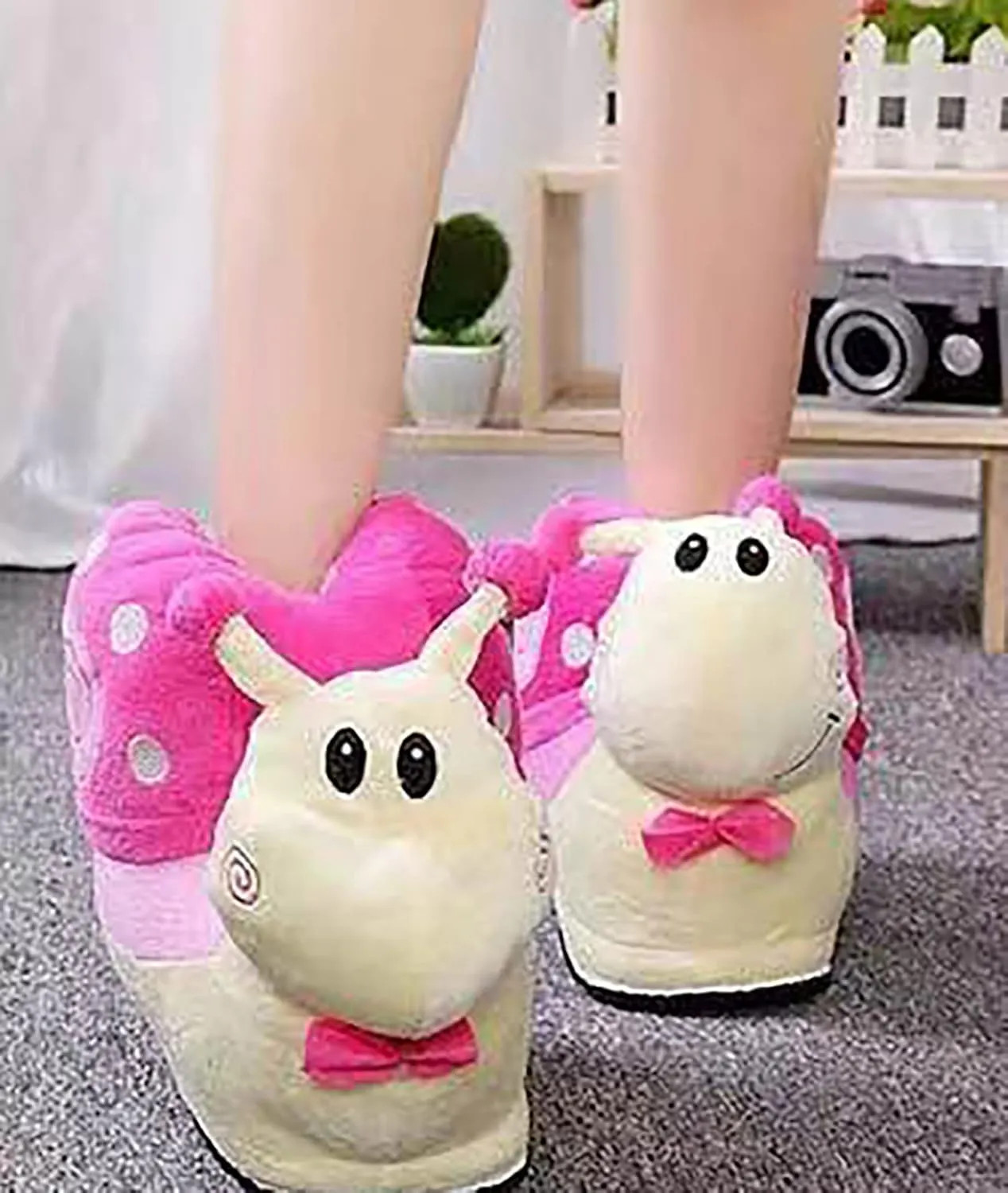 Cute Snail-Shaped Slippers - Warm Cartoon Cotton Slippers for Soft Winter Warmth