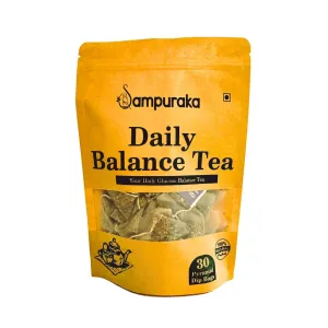 Daily Balance Tea - Natural Herbal Tea with Moringa, Gymnema, Jamun seeds, Cassia, Fenugreek, Guava leaves, Cinnamon - 30 Pyramid Tea Bags (1)