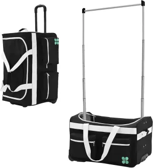 Dance Bag With Garment Rack, 27" Dance Garment Bags for Dancers Girls Competition, Collapsible Rolling Dance Garment Bag with Wheels for Travel, Duffle Bag Luggage for Women and Men