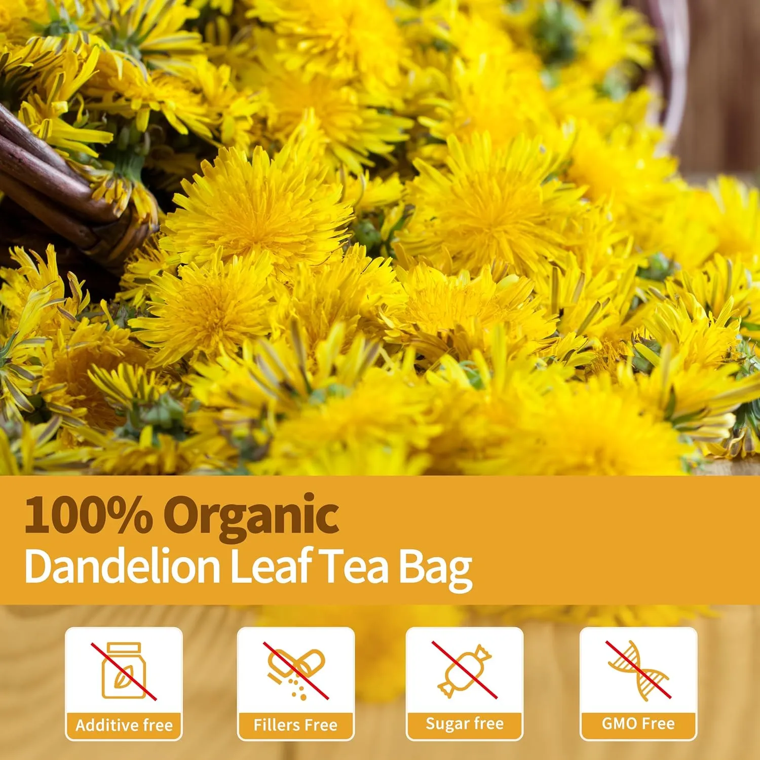 Dandelion Leaf & Root Tea Bags with 80 Count - Supports Kidney & Lung Function, Healthy Herbal Tea - Caffeine Free.