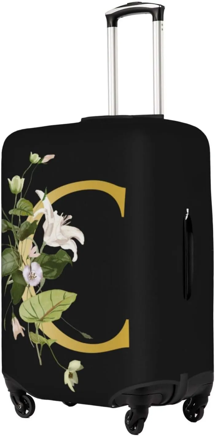 Decorative C Suitcase Protectors Elastic Washable Luggage Covers With Concealed Zippers For 18-32 Inch Luggage (Size S: Fits 18-21 Inch)