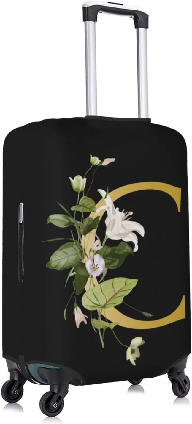Decorative C Suitcase Protectors Elastic Washable Luggage Covers With Concealed Zippers For 18-32 Inch Luggage (Size S: Fits 18-21 Inch)