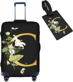 Decorative C Suitcase Protectors Elastic Washable Luggage Covers With Concealed Zippers For 18-32 Inch Luggage (Size S: Fits 18-21 Inch)